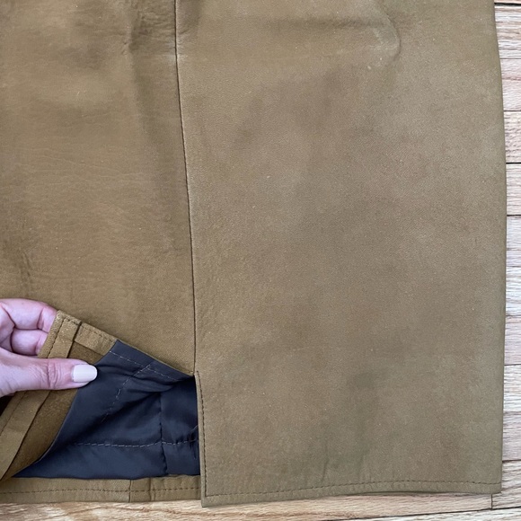 Vintage Tan Leather Skirt - Picture 10 of 13